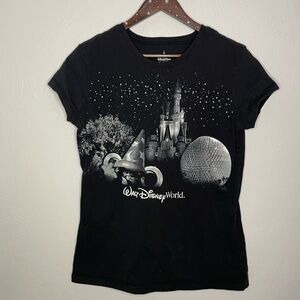 Disney World Black Fantasia Epcot Magic Kingdom Graphic 100% Cotton Tee Sz 2x